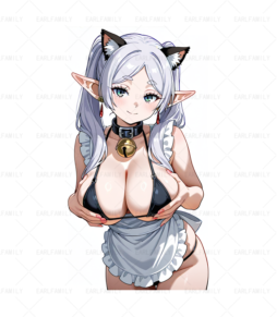 Frieren Sexy Seductive Holding Her Breasts