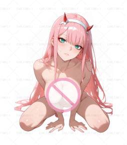 Zero Two Naked Kneeling