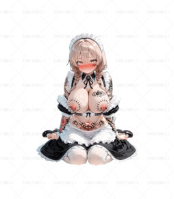 Maid Girl With Tattoo Breast