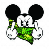 3535-Y Vinyl Decal Stickers Mickey Mouse Middle Finger Green Car Auto Moto Tuning1004 1061