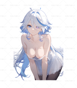 Furina Maid Outfit With Large Breasts