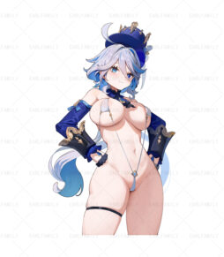 Furina Completely Naked With Hands on Hips