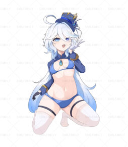 Furina Sexy Kneeling Pose