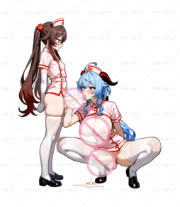 Ganyu And Hutao Futanari