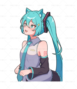 Hatsure Miku Cute Cat
