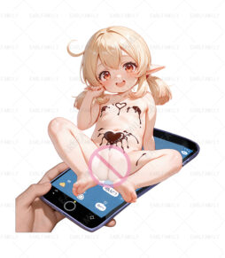 Naked Klee Sitting On The Phone Car Sticker&Keychains