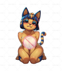 Animal Crossing Ankha Kneeling Car Sticker&Keychains
